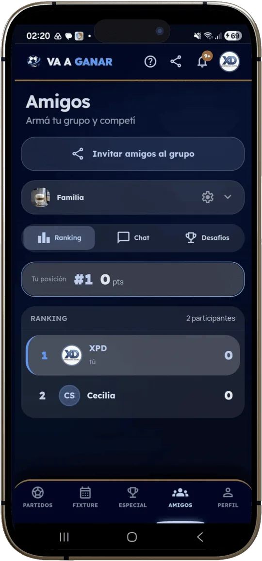 Pantalla Amigos