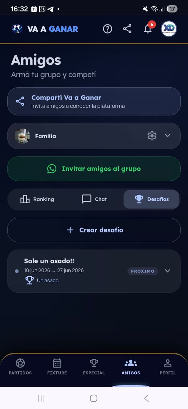 Pantalla Amigos