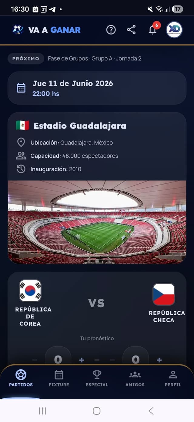 Pantalla Partido